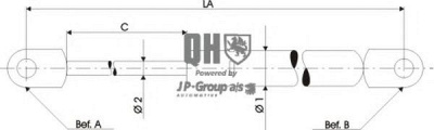 JP GROUP 1281200609 -  Газовая пружина, крышка багажник